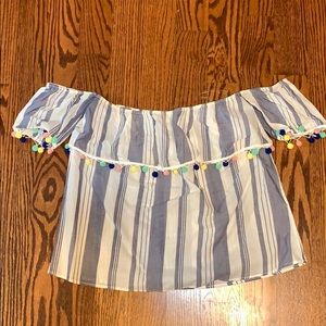 Pom Pom boutique off the shoulder top